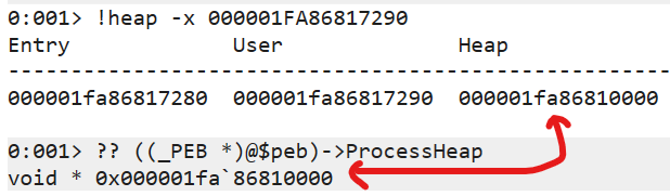 _PEB->ProcessHeap